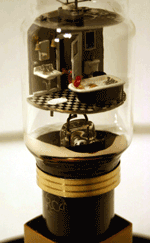 Priorities, close side, vacuum tube sculpture