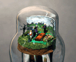Reunions, close top, vacuum tube sculpture