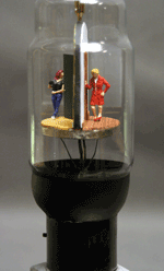 Spilt Milk III: Tramp Stamp, close side, vacuum tube sculpture
