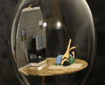 His Place After, left side, industrial tube sculpture